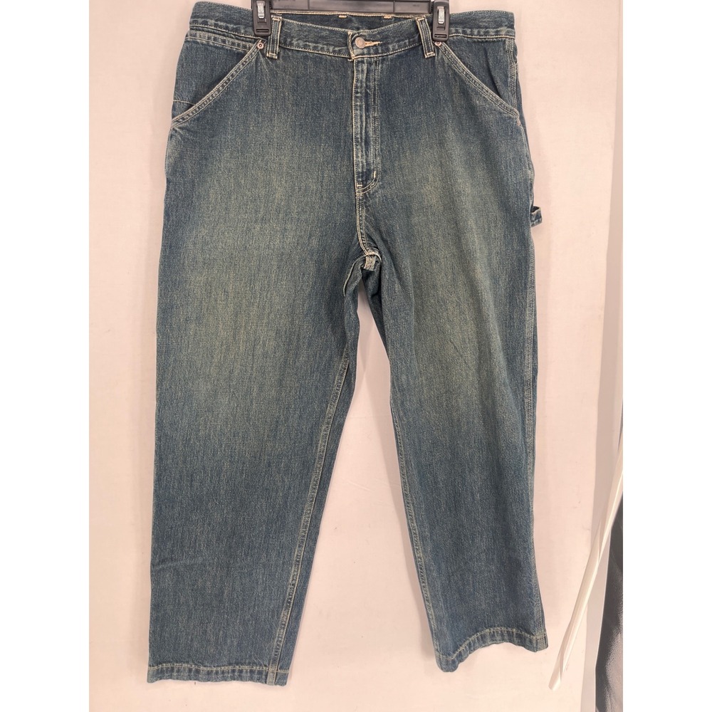 Members Mark Carpenter Jeans Mens Utility Workwear 38x30 Blue Denim